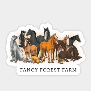 Fancy Forest Farm • Family Portrait • Black Text Shirt Sticker